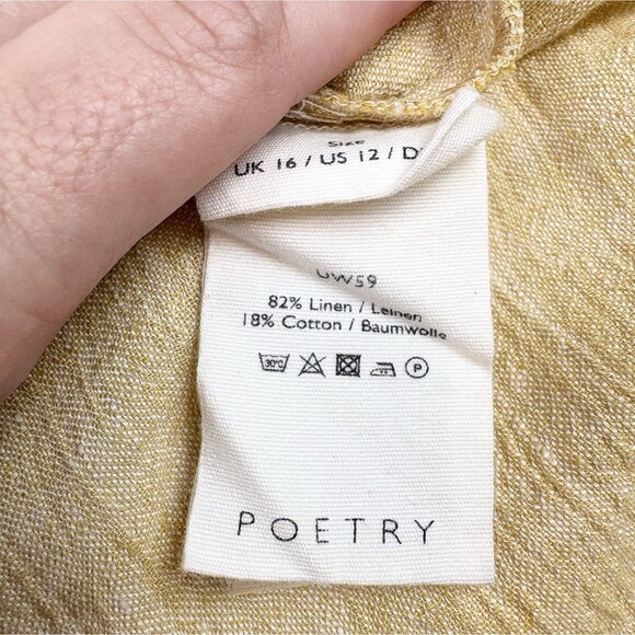 Poetry Lagenlook Women's Beige Jacket Blazer Linen Natural Coastal Luxury, Sz 12 - Picture 6 of 9